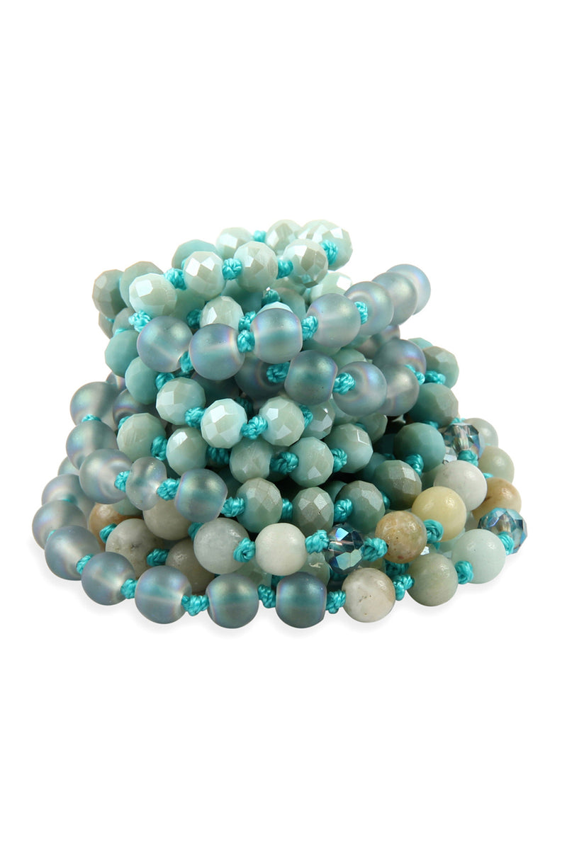 Amazonite 6mm Two Lines Mixed Beads Necklace - Pack of 6