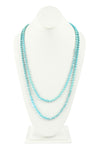 Turquoise 6mm Two Lines Mixed Beads Necklace - Pack of 6