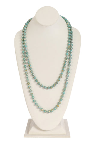 Light Blue Tassel Pendant Necklace - Pack of 6