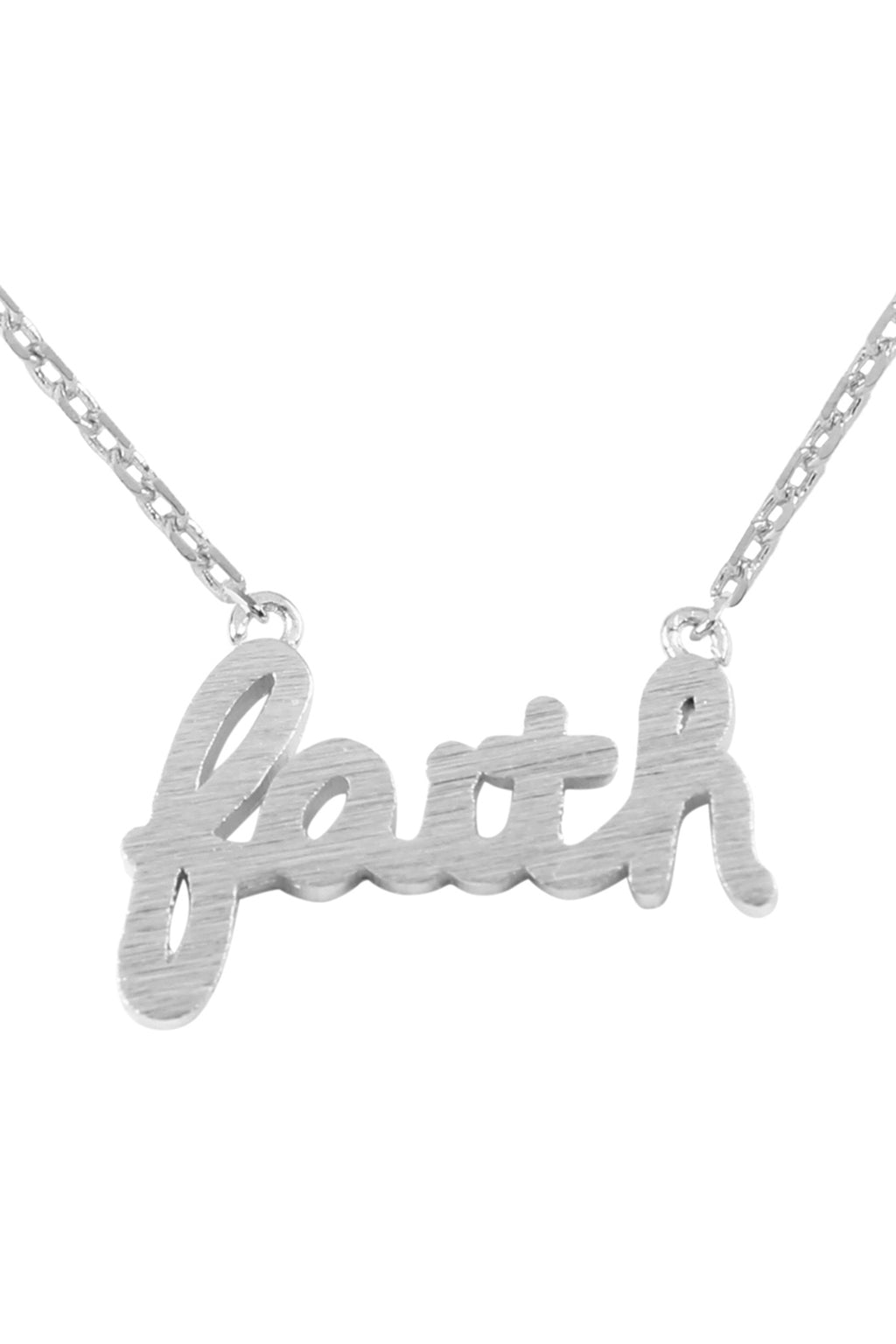 Faith Cast Pendant Necklace Silver - Pack of 6