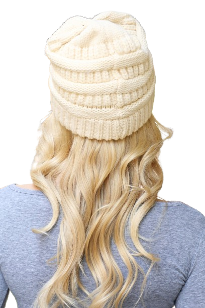 Beige Knitted Beanie - Pack of 6
