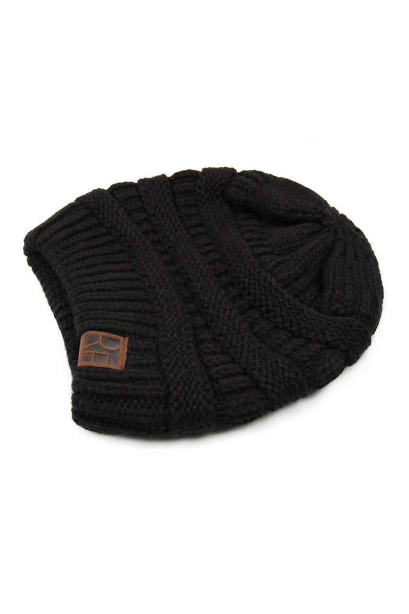 Black Knitted Beanie - Pack of 6