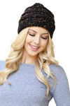 Black Mix Knitted Beanie - Pack of 6