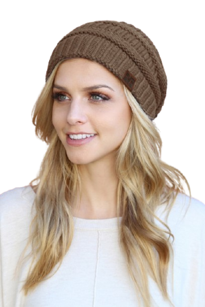Brown Knitted Beanie - Pack of 6