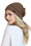 Brown Knitted Beanie - Pack of 6
