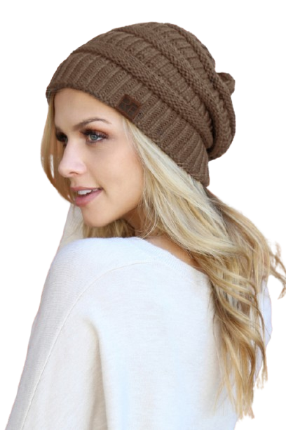 Brown Knitted Beanie - Pack of 6
