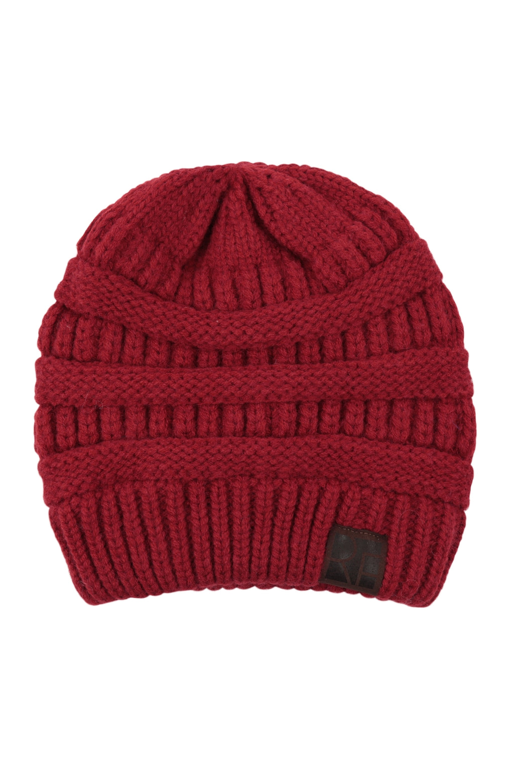 Burgundy Knitted Beanie - Pack of 6