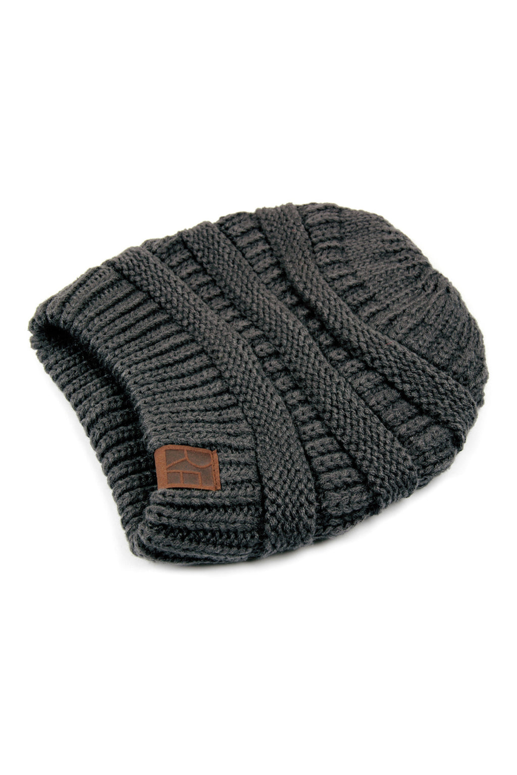 Dark Gray Knitted Beanie - Pack of 6