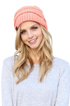 Dusty Pink Knitted Beanie - Pack of 6