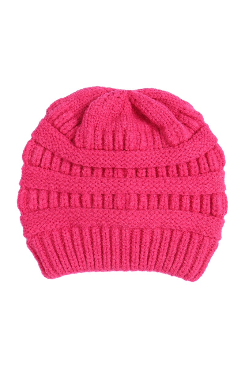 Fuchsia Knitted Beanie - Pack of 6