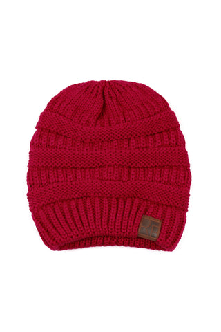 Fuchsia Knitted Beanie - Pack of 6