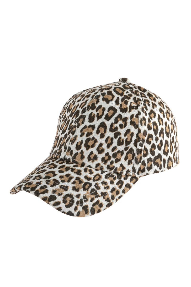 White Leopard Skin Printed Cap - Pack of 6