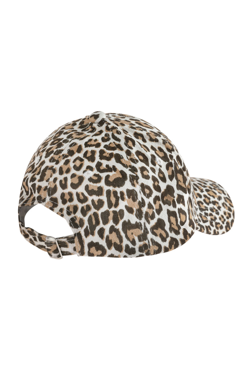 White Leopard Skin Printed Cap - Pack of 6
