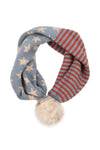 USA Accent Light Print Pom Dual Purpose Beanie Scarf - Pack of 6
