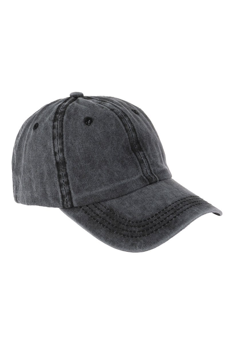 Acid Washed Baseball Cap Gray - Pack of 6