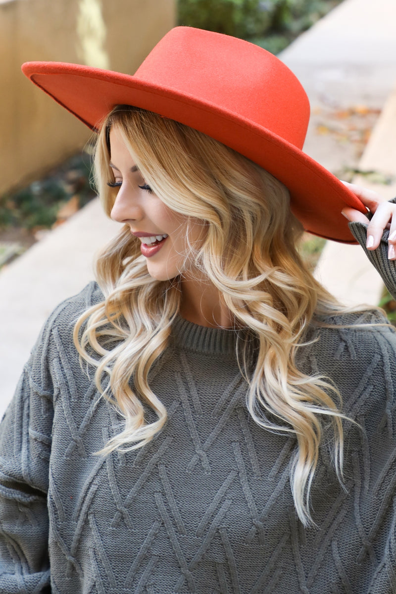 Felt Fashion Brim Hat with Leather Braided Brick - Pack of 6