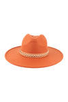 Felt Fashion Brim Hat with Leather Braided Camel - Pack of 6