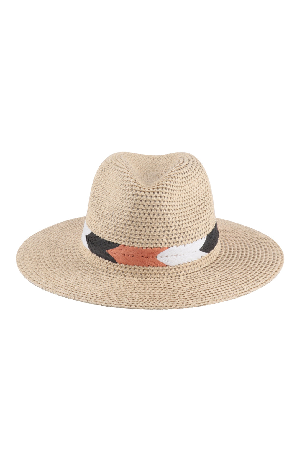 Panama Brim Summer Hat with Braided Stripe Accent Ivory - Pack of 6