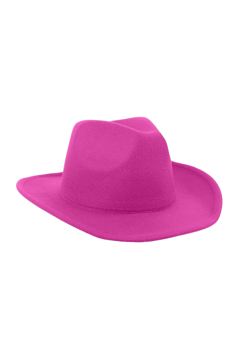 Felt Fashion Brim Hat Hot Pink - Pack of 6