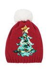 Christmas Holiday Assorted Designs Pompom Beanie Multicolor - Pack of 6