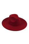 Felt Fedora Fashion Brim Hat Red - Pack of 6