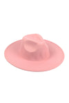 Felt Fashion Brim Hat With Leather Braided Light Pink - Pack of 6