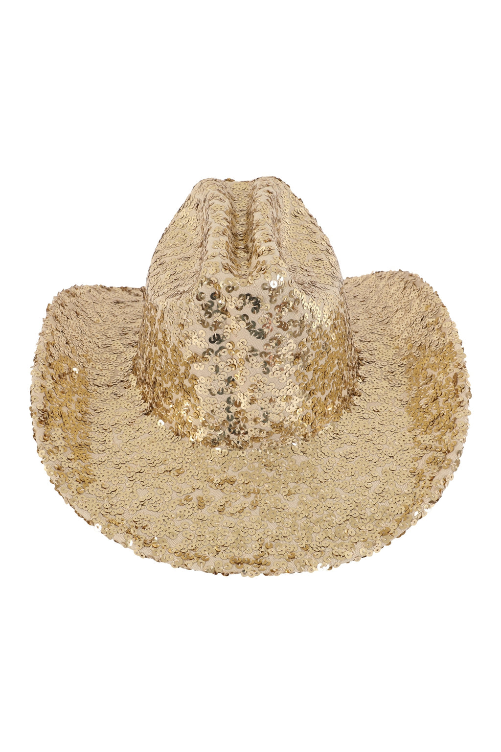 Glitter Solid Color Fedora Cowboy Hat Gold  - Pack of 6