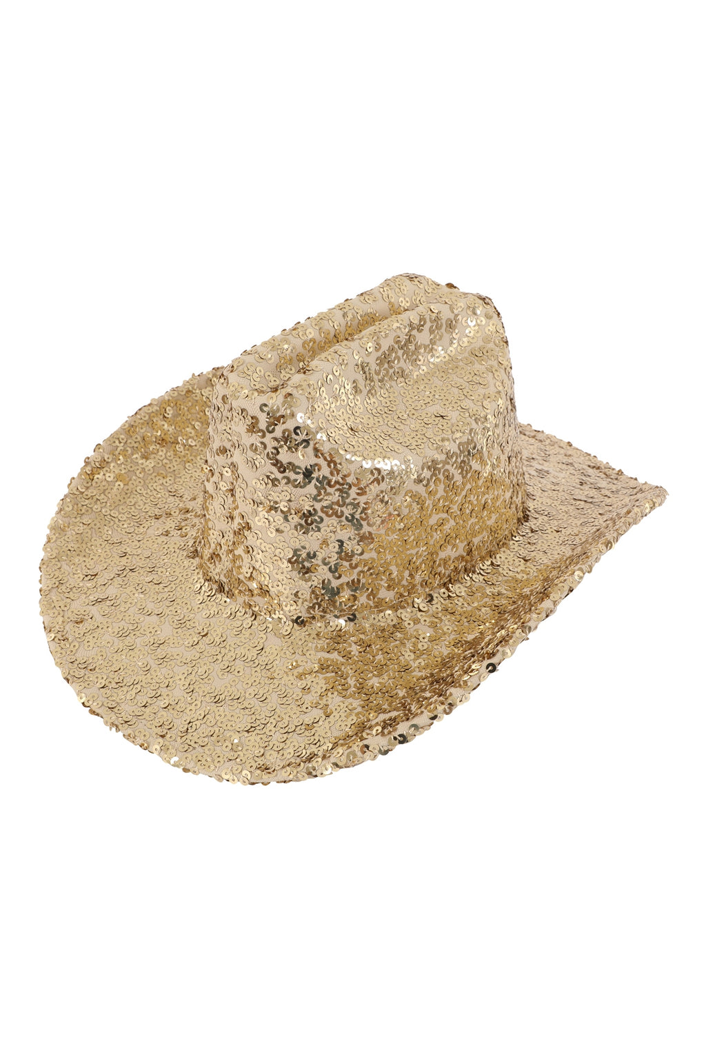 Glitter Solid Color Fedora Cowboy Hat Gold  - Pack of 6