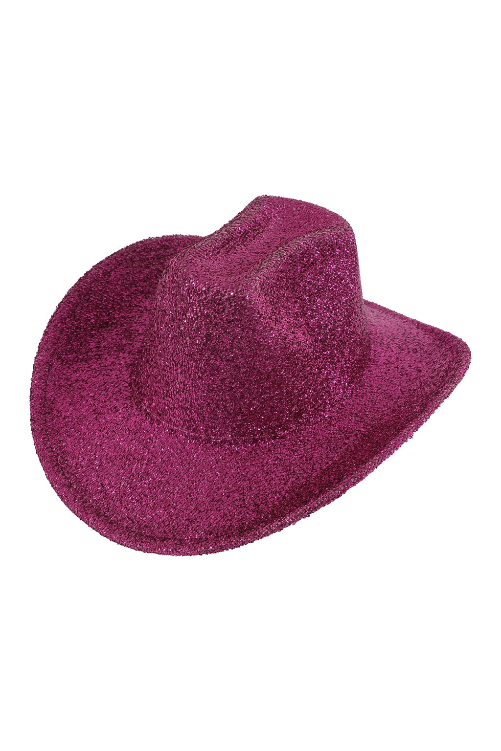 Glitter Solid Color Fedora Hat Fuchsia - Pack of 6