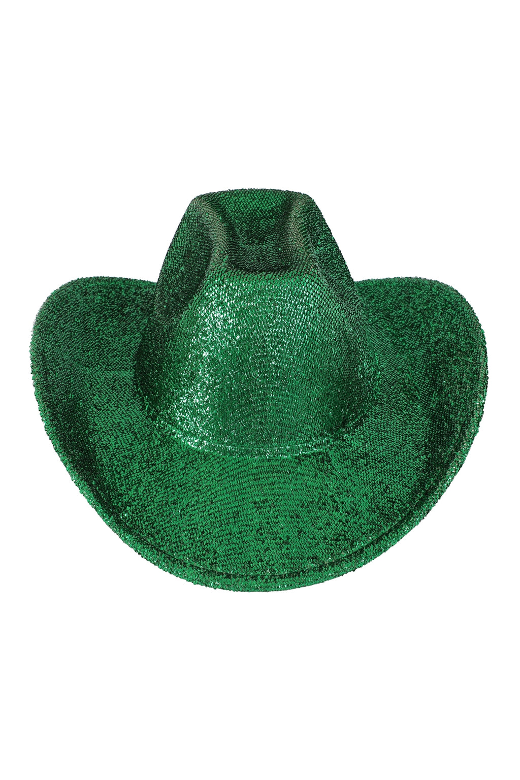 Glitter Solid Color Fedora Hat Green  - Pack of 6