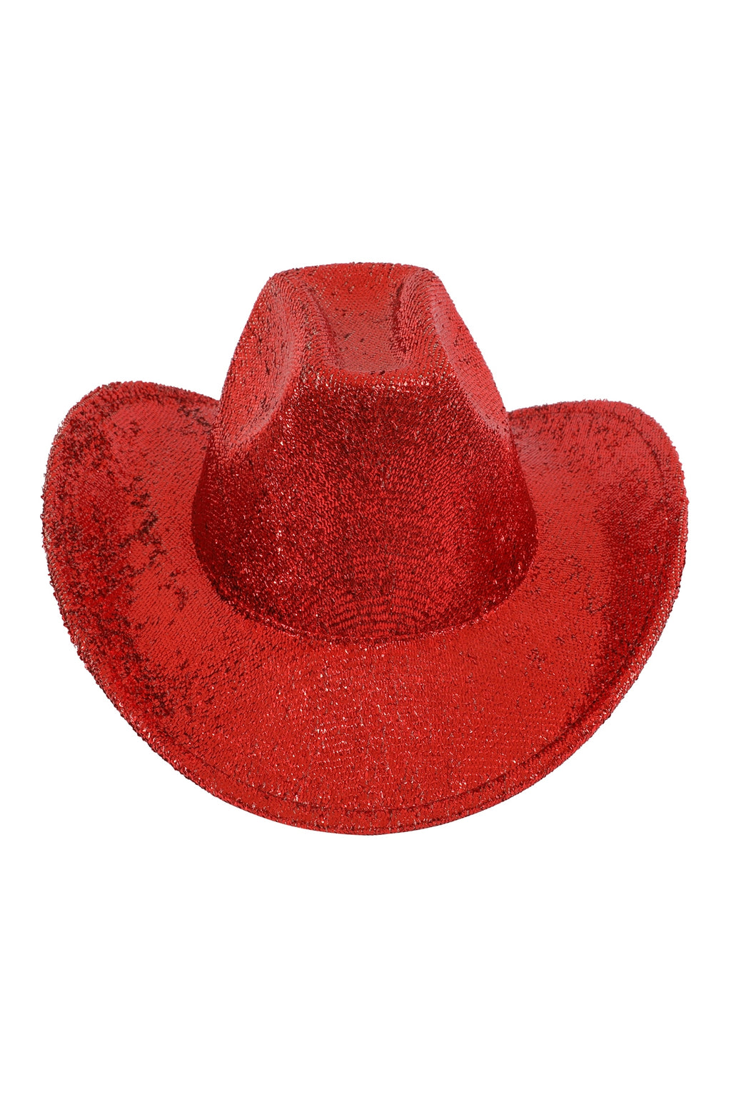 Glitter Solid Color Fedora Hat Red  - Pack of 6