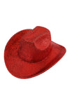 Glitter Solid Color Fedora Hat Red  - Pack of 6