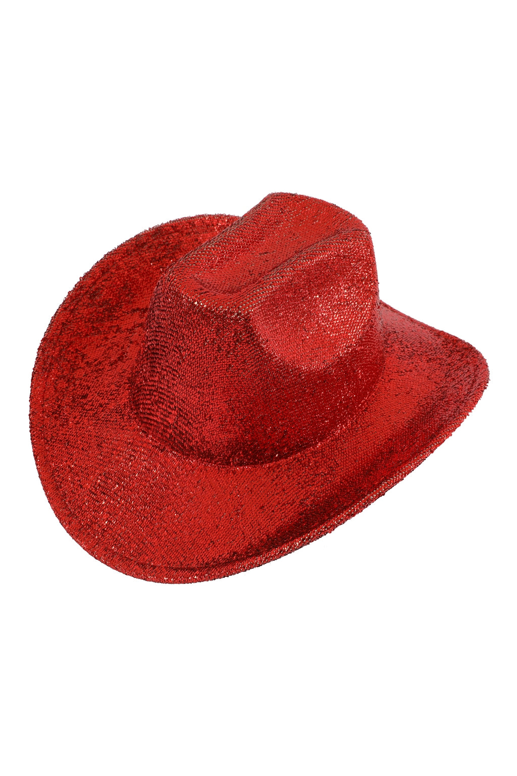 Glitter Solid Color Fedora Hat Red  - Pack of 6