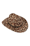 Leopard Print Fedora Hat with Leather Band Brown - Pack of 6