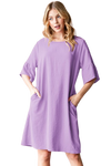 Magenta Plus Size Dolman Sleeve Cowl Neck Dress - Pack of 6