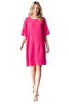 Plus Size Sleeveless V Neck Solid Bulgari Mini Dress Neon Pink - Pack of 6