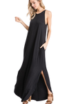 Plus Size Sleeveless Solid Maxi Dress Black - Pack of 6