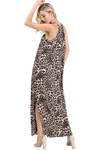 Black Plus Size Ruffle Sleeveless Animal Print Maxi Cream - Pack of 6