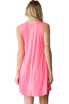 Plus Size Sleeveless V Neck Solid Bulgari Mini Dress Neon Pink - Pack of 6