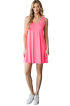 Plus Size Sleeveless V Neck Solid Bulgari Mini Dress Neon Pink - Pack of 6