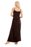 Plus Size Sleeveless Round Neck Solid Maxi Dress with Front Button and Ruffled Detail Black - Pack of 6