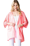 Plus size open front long Cardigan Robe Royal  -  Pack of 6