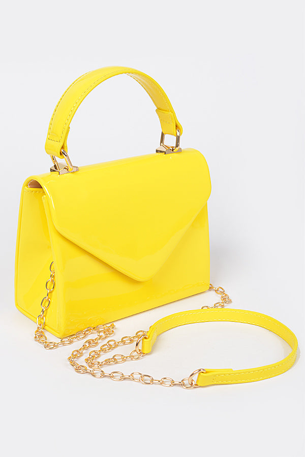 Accent Bag／キルティングシルバー×イエロー Wholesale 7433 Clear Silver Body Bag - Pack of 3 | Apparel Candy