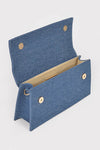 3495 Light Blue Denim Top Handle Flap Bag- pack of 3