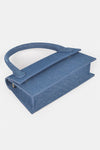 3495 Dark Blue Denim Top Handle Flap Bag- pack of 3