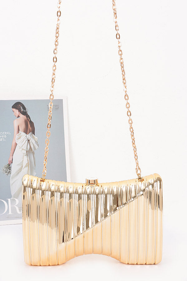 Gold Metallic Acrylic Clutch Bag