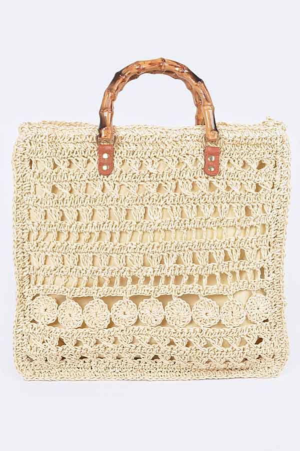 6211 Ivory Bamboo Tote Bag - Pack of 3