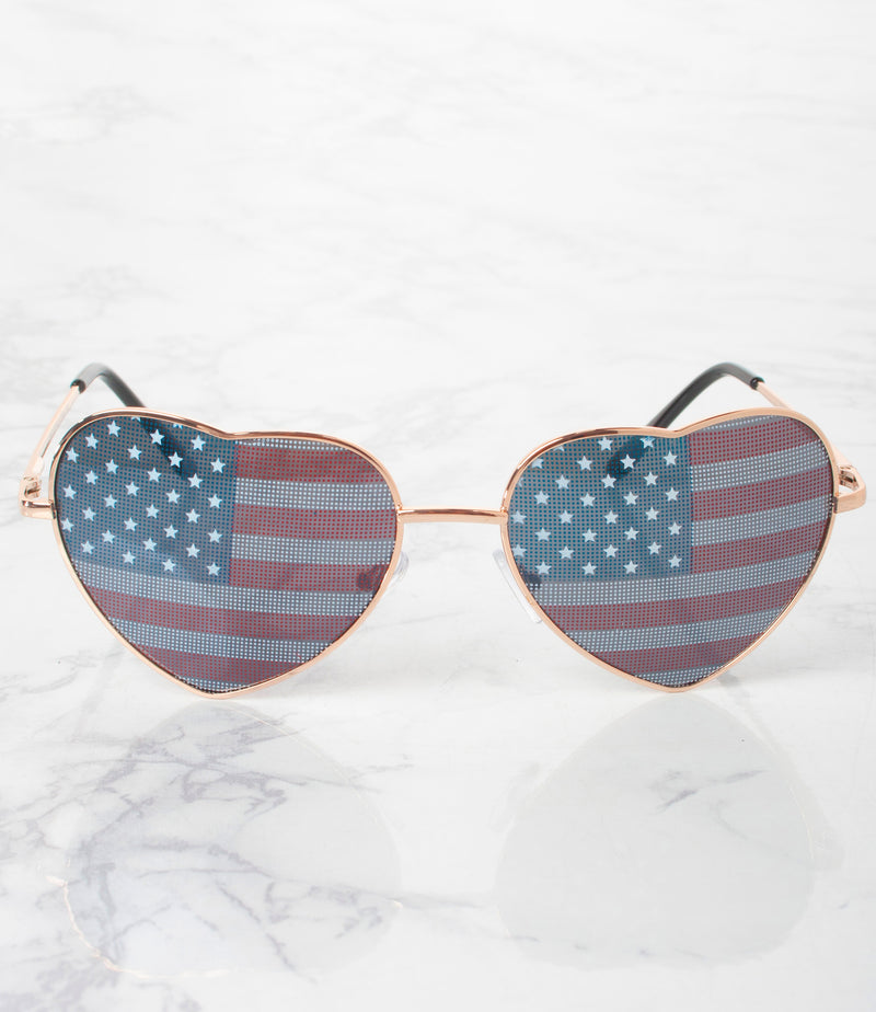 Wholesale Americana Heart Sunglasses - M5113SD/FG- Pack of 12