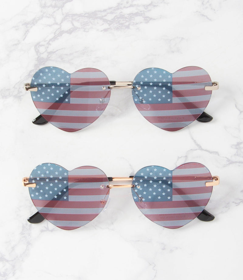 Wholesale Americana Rimless Heart Sunglasses - M3012AP/FG- Pack of 12