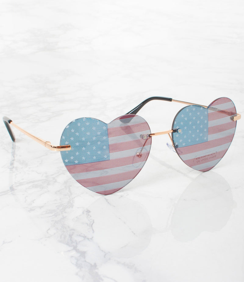 Wholesale Americana Rimless Heart Sunglasses - M3012AP/FG- Pack of 12